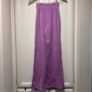 Michael Stars Wide Leg Gauze 100% Cotton Pants Purple Lilac Violet Comfy Sz XS